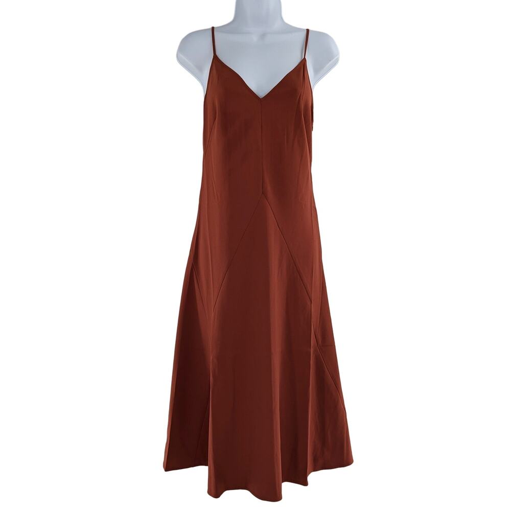 Thakoon Rust Sleeveless Midi Slip Dress Size 2 - Picture 15 of 16